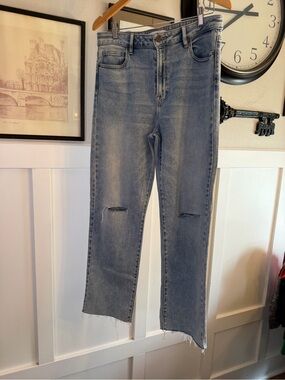 Women's Hidden High-Rise Distressed Straight Jeans Sz31 k469